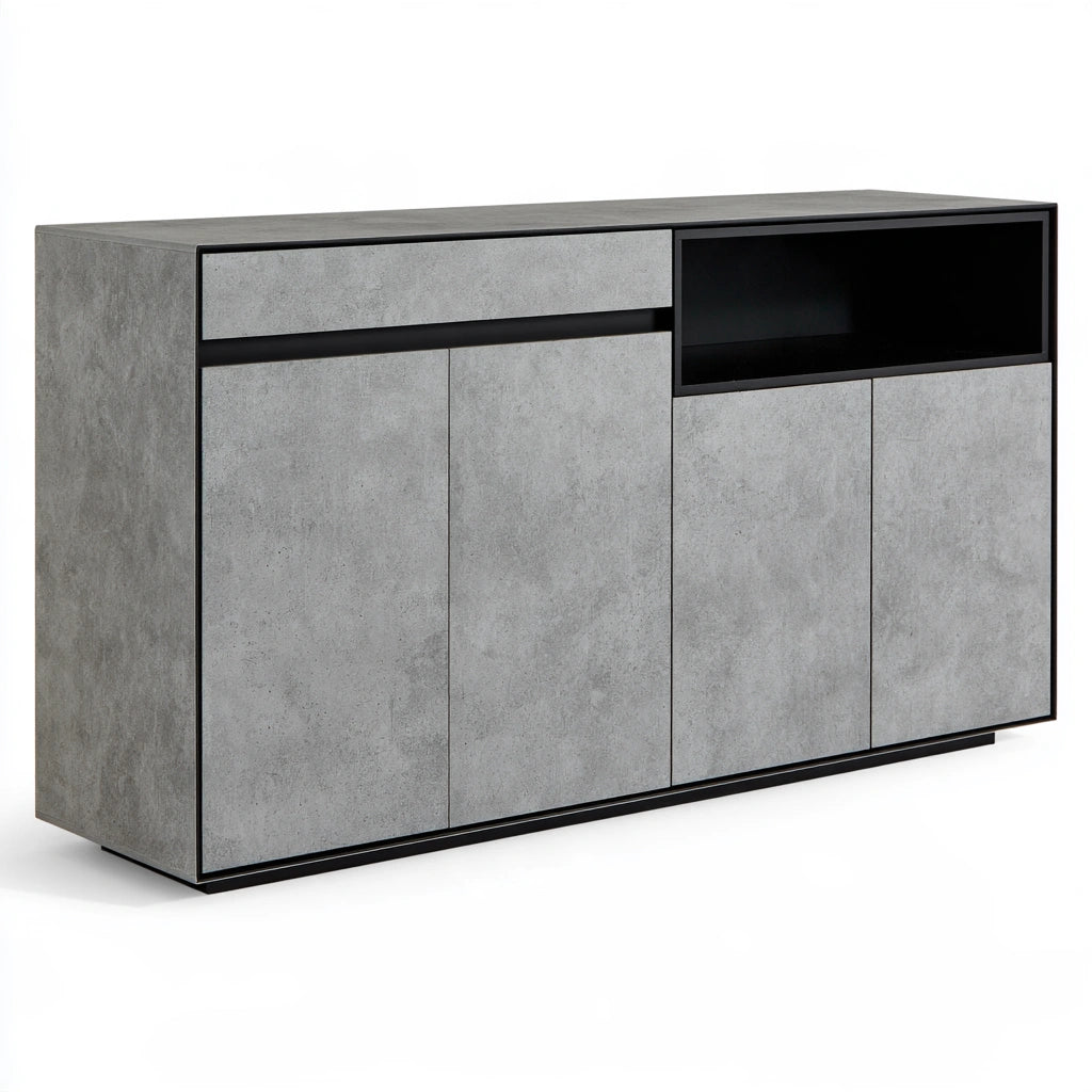 Modernes Sideboard, in Betonoptik, Farbe: grau