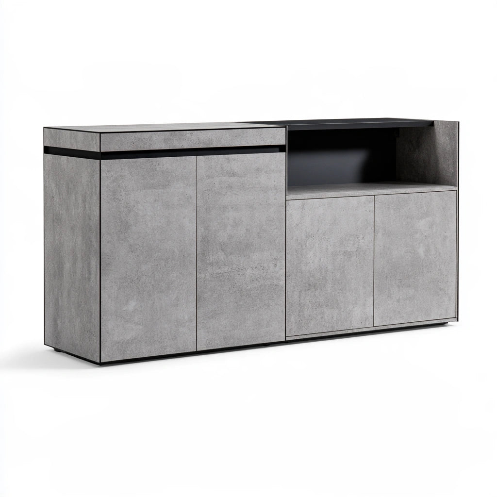 Modernes Sideboard, in Betonoptik, Farbe: grau
