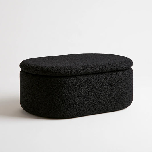 Gepolsterter Hocker mit Stauraum, mit klarer Formgebung, mit Stauraum, Farbe: schwarz