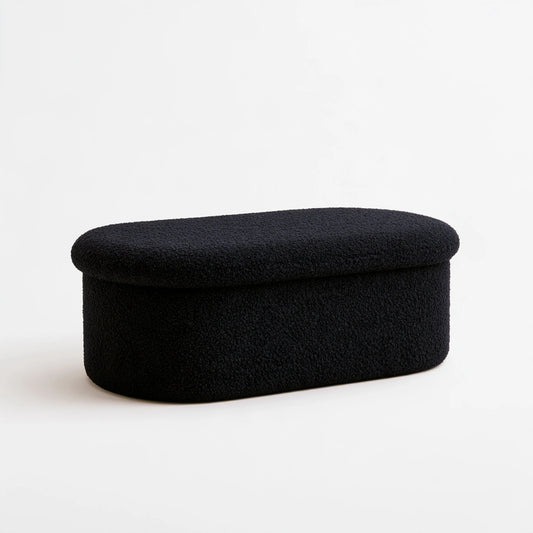 Gepolsterter Hocker mit Stauraum, mit klarer Formgebung, mit Stauraum, Farbe: schwarz