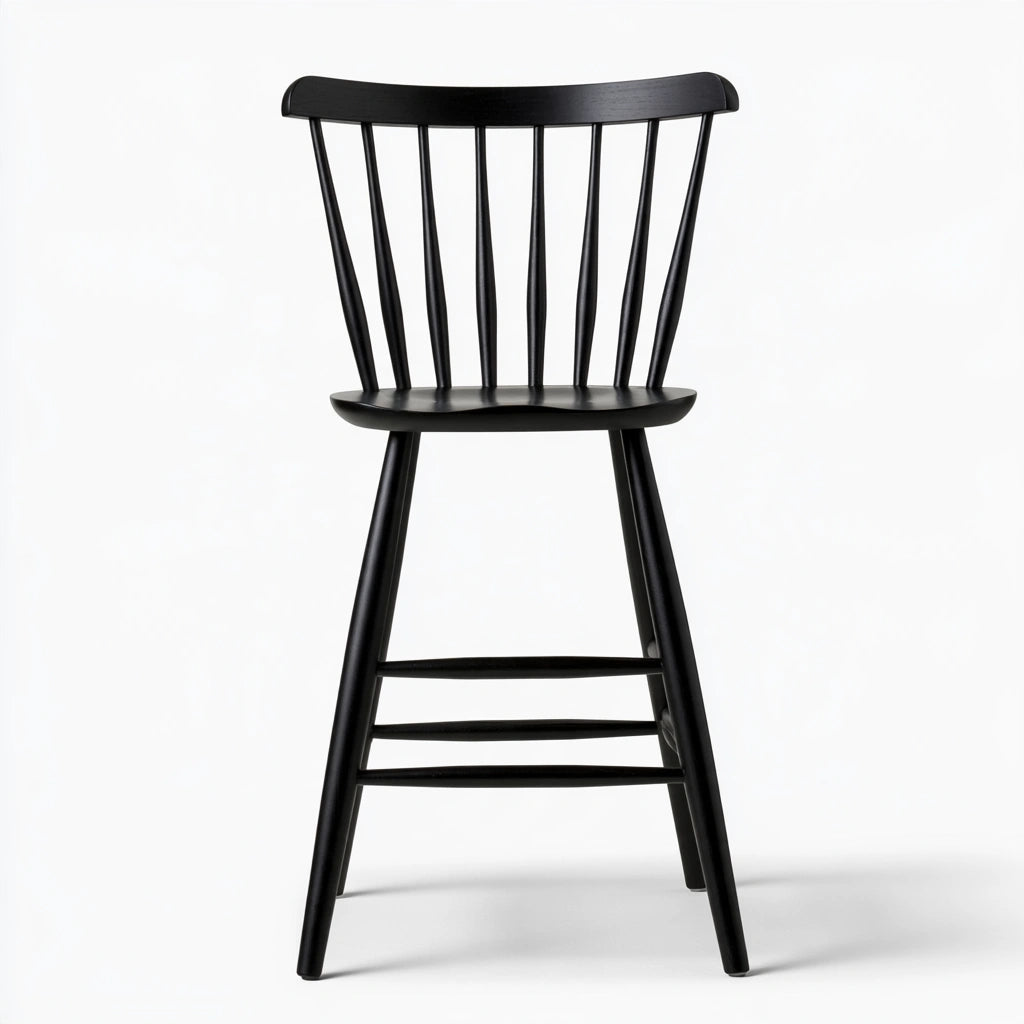 Windsor-Barhocker, aus Holz, Farbe: schwarz