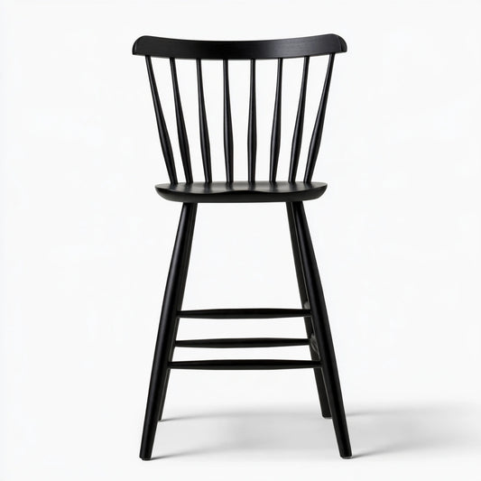Windsor-Barhocker, aus Holz, Farbe: schwarz