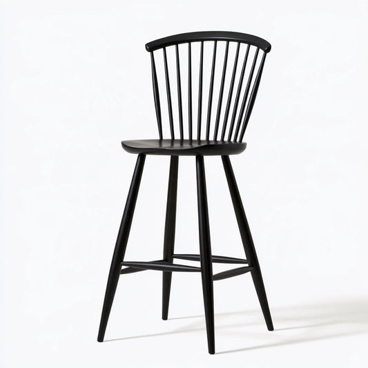 Windsor-Barhocker, aus Holz, Farbe: schwarz