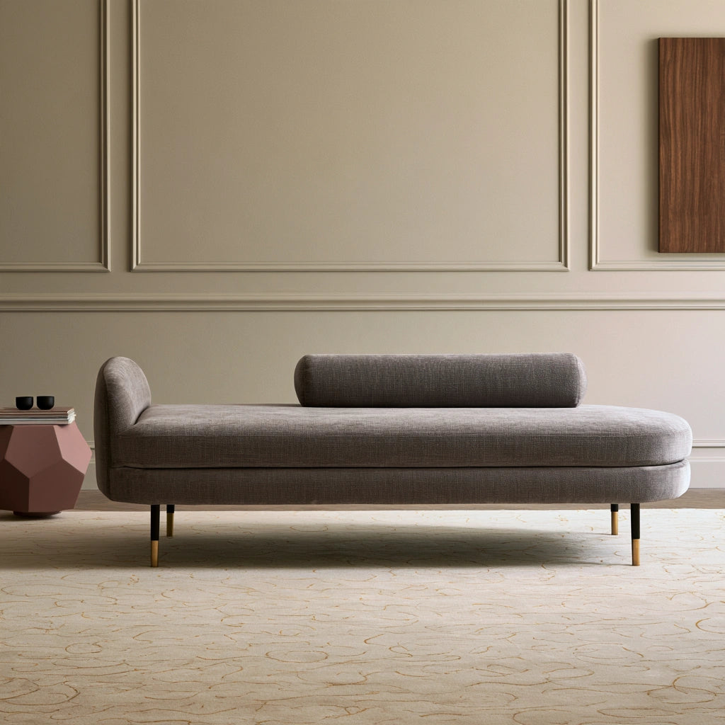 Modernes Tagesbett, mit Stoffbezug, Farbe: grau