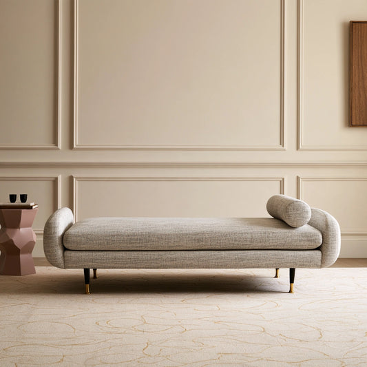 Modernes Tagesbett, mit Stoffbezug, Farbe: grau