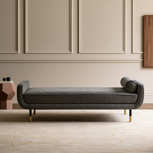 Modernes Tagesbett, mit Stoffbezug, Farbe: grau